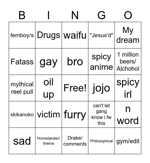 THE SPECIAL GRADES Bingo Card