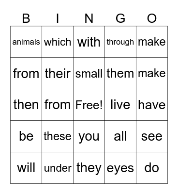 Those Tricky Sight Words     #1-17 Bingo Card