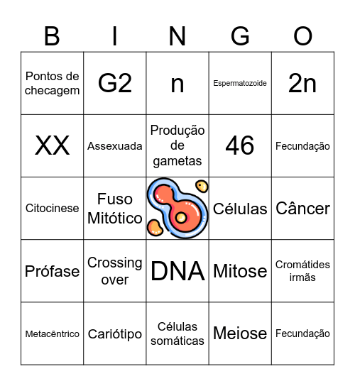 BINGO DIVISÃO CELULAR Bingo Card