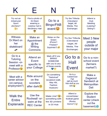 Kent State Involvement Bingo! Bingo Card