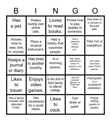 SOCIAL WORK BINGO Card