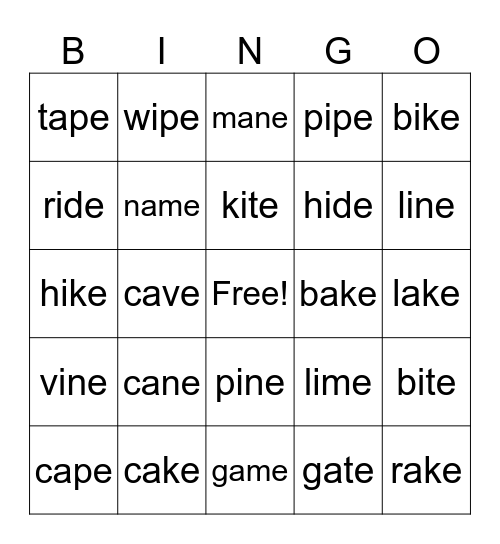 M&P Smart Phonics 3 1-4 Bingo Card