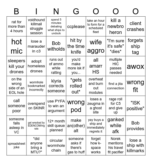 Blitzar Bingo Card