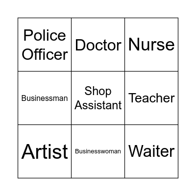 Jobs Bingo Card