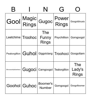 Gargoogology Wiki Bingo Card