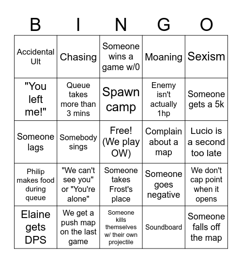 OW SESH BINGO V2 Bingo Card