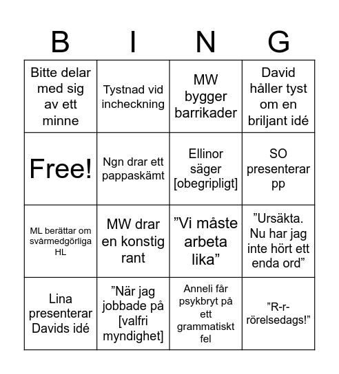 APT Bingo Card