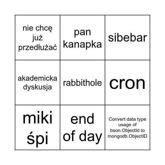 hades daily bingo Card