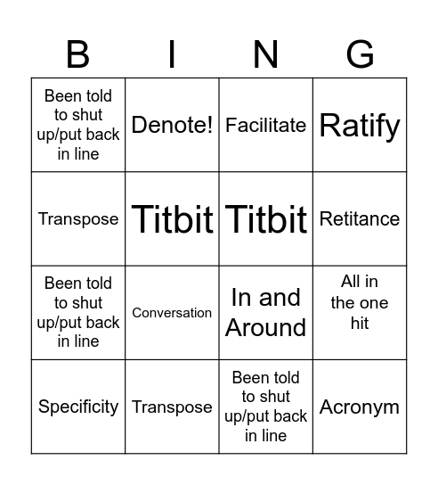 Nicole Bingo Card
