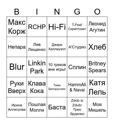БИНГО Bingo Card