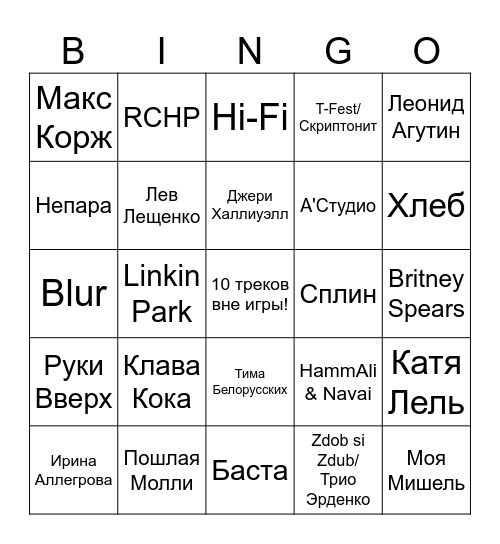 БИНГО Bingo Card
