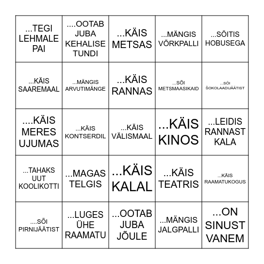 LEIA KEEGI KES... Bingo Card