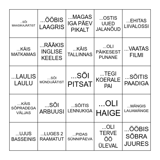 LEIA KEEGI KES... Bingo Card