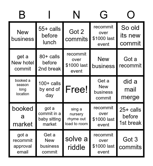 EC Bingo Card