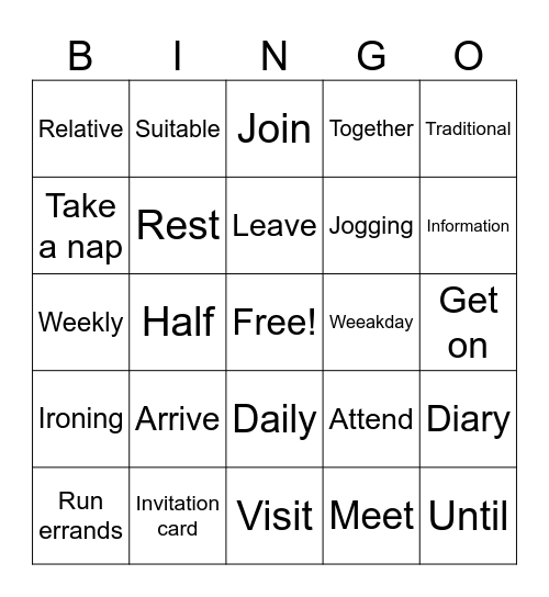 Untitled Binjoingo Bingo Card
