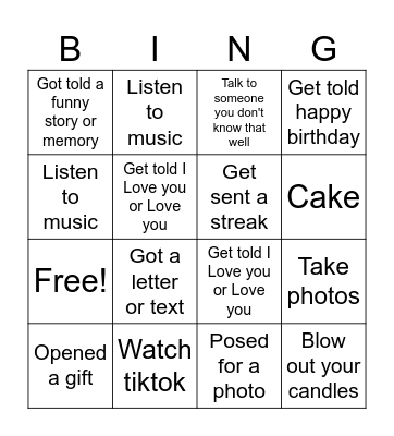Birthday Bingo ❤️ Bingo Card