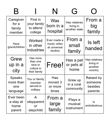 DEI BINGO Card