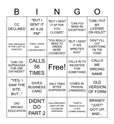 BUY OFFICE LUNCH BINGO Card