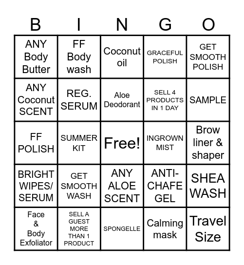 EWC Products Bingo Card