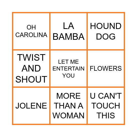 THE X-FACTOR Bingo Card