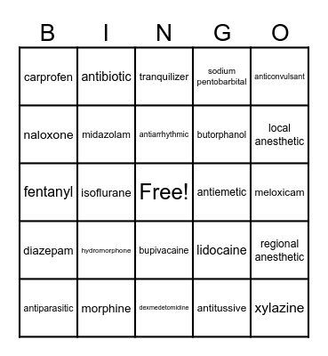 Fun with Pharm Bingo Card