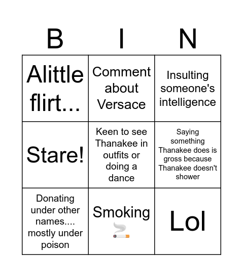 Basil Bingo Card