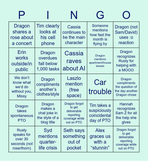 pingo2 Bingo Card