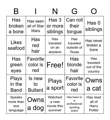 World Geography Icebreaker Bingo Card