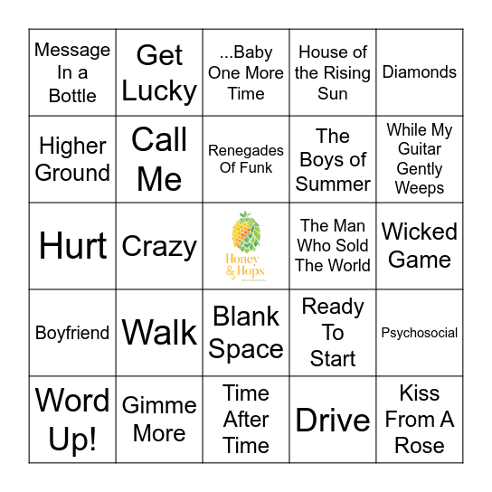 Mugwump Music Bingo Card