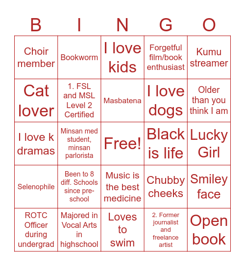 Human Bingo MedSoc '24-'25 Bingo Card