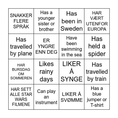 FIND SOMEONE WHO... Bingo Card