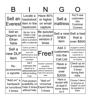 Home Bingo Card