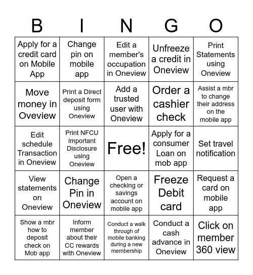 Digital Panthers Bingo Card