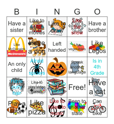 Getting to Know You Bingo Card