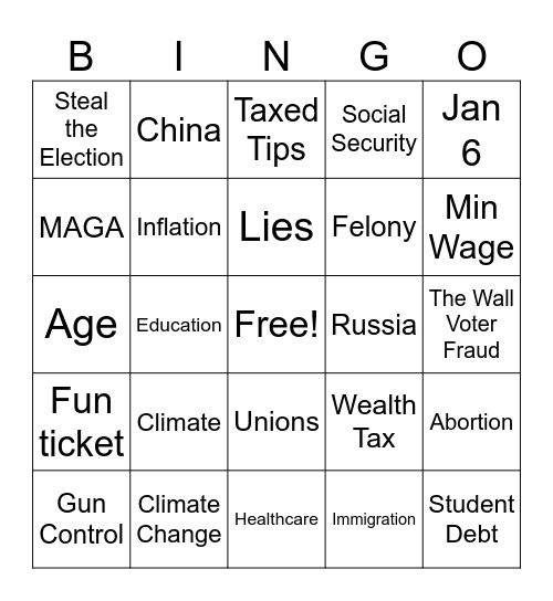 September 10 Showdown!! Bingo Card