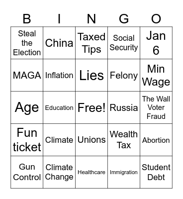 September 10 Showdown!! Bingo Card