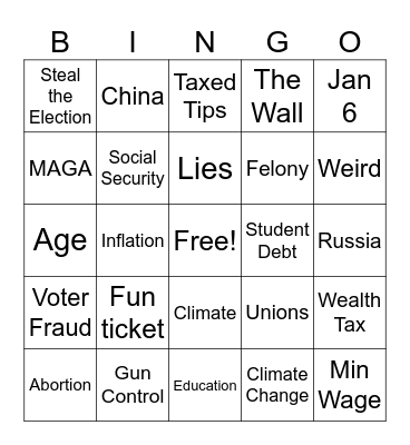 September 10 Showdown!! Bingo Card