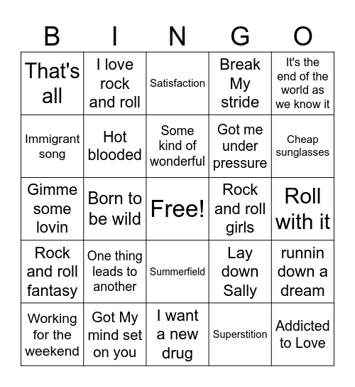 CLASSICS Bingo Card