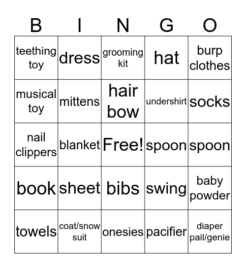 Dawn & Bella Bingo Card