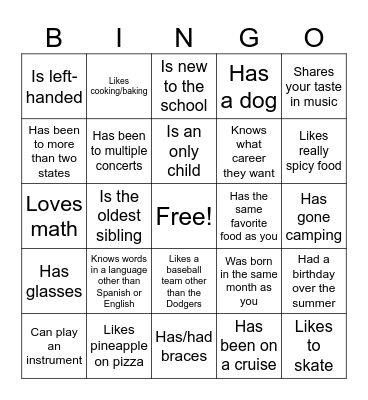 Icebreaker Bingo: Find Someone Who Bingo Card