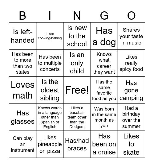 Icebreaker Bingo: Find Someone Who Bingo Card