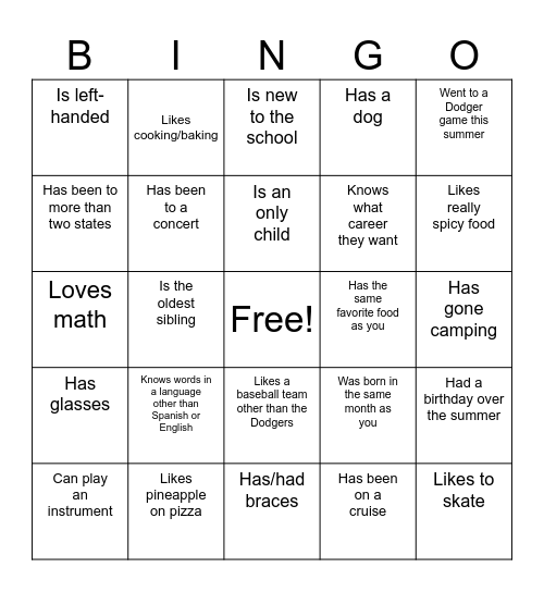 Icebreaker Bingo: Find Someone Who Bingo Card