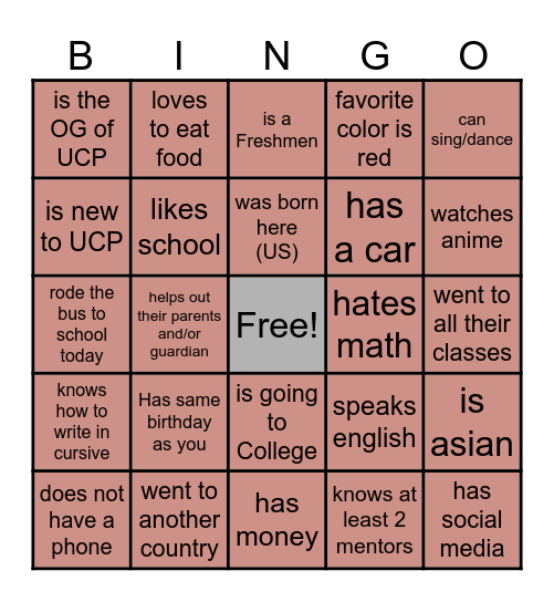 Find Someone Who... Bingo Card