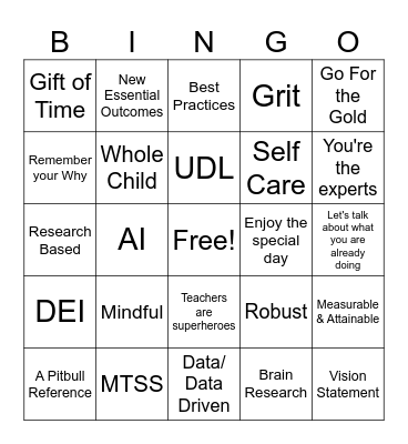 BACK To SCHOOL BREAFAST Bingo Card