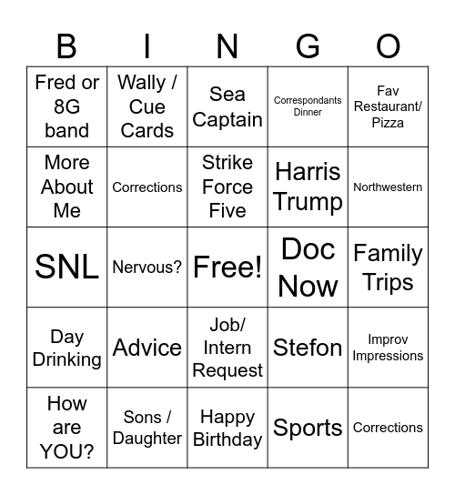 Q&A Bingo Card