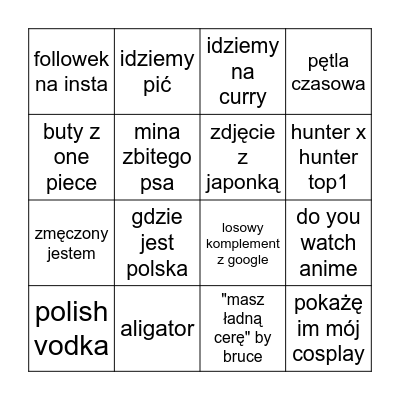 bingo #tokyonerdy edition Bingo Card