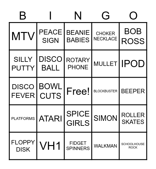 DISCO BINGO Card