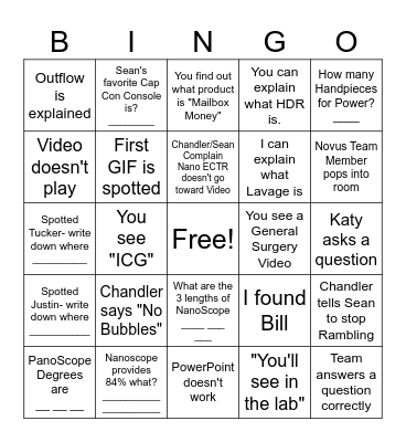 I&R BINGO Card