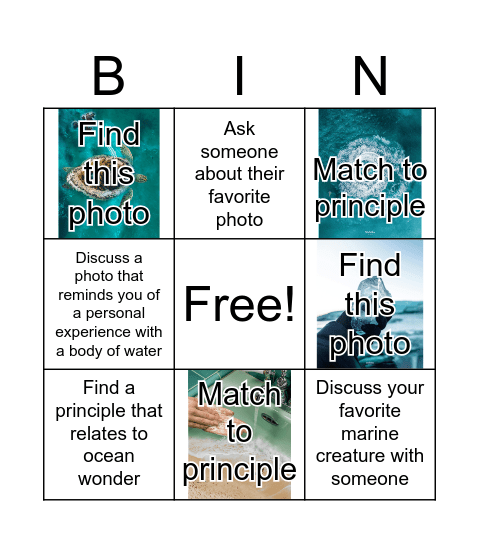 Ocean Literacy Bingo Card