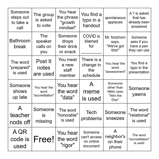 GCS BINGO Card